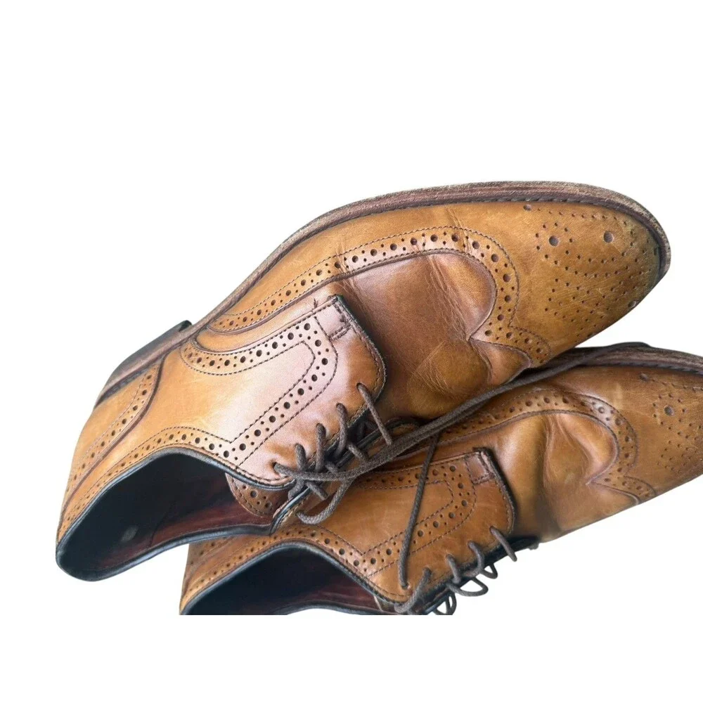 Allen Edmonds Men’s 7 E Brown Leather Wingtip Brogue Oxford Dress Shoes USA